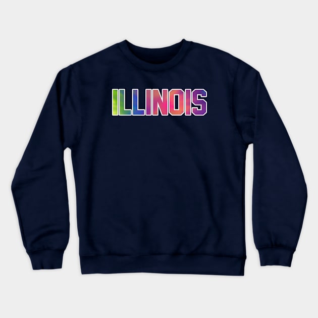 Illinois Jersey Letter Tie Dye Crewneck Sweatshirt by maccm